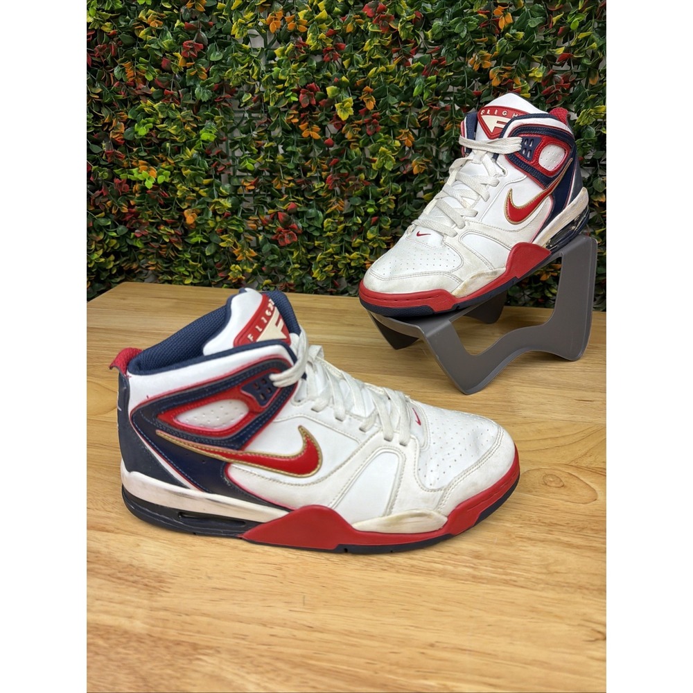 Nike Air Flight Falcon Olympics White Navy Sport Red Gold 397204 168 Mens‎ 9